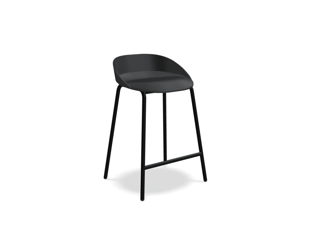 Hochwertiger Outdoor Barhocker TE11H aus robustem Kunststoff, zeitloses Design in neutraler Farbgebung, ideal für Balkon oder Terrasse