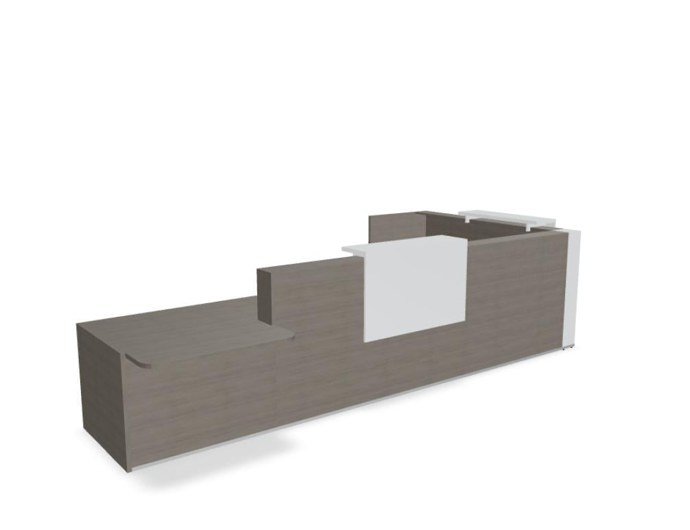 Tera TRA44L modulare Empfangstheke von Mdd in heller Ausführung mit modernem Deskdesign für Empfangsbereiche