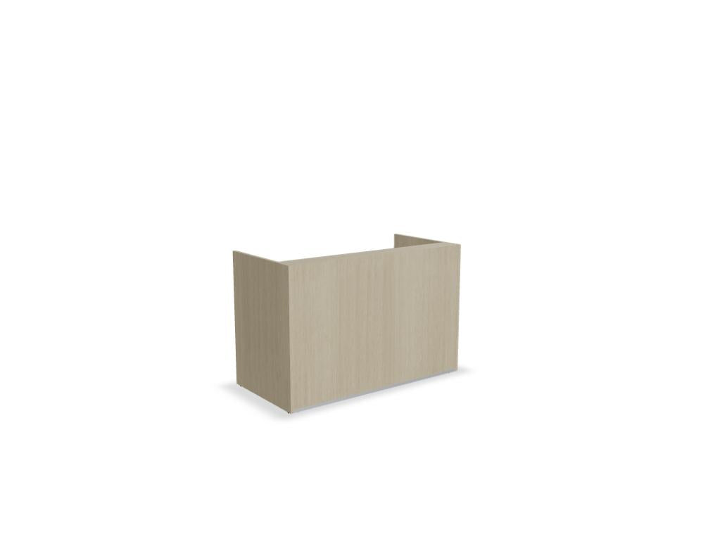 Empfangstheke Tera TRA117, modulare Designeinheit aus der Kategorie Empfangsdesk von MDD, kompakte Front mit klaren Linien und heller Legierung