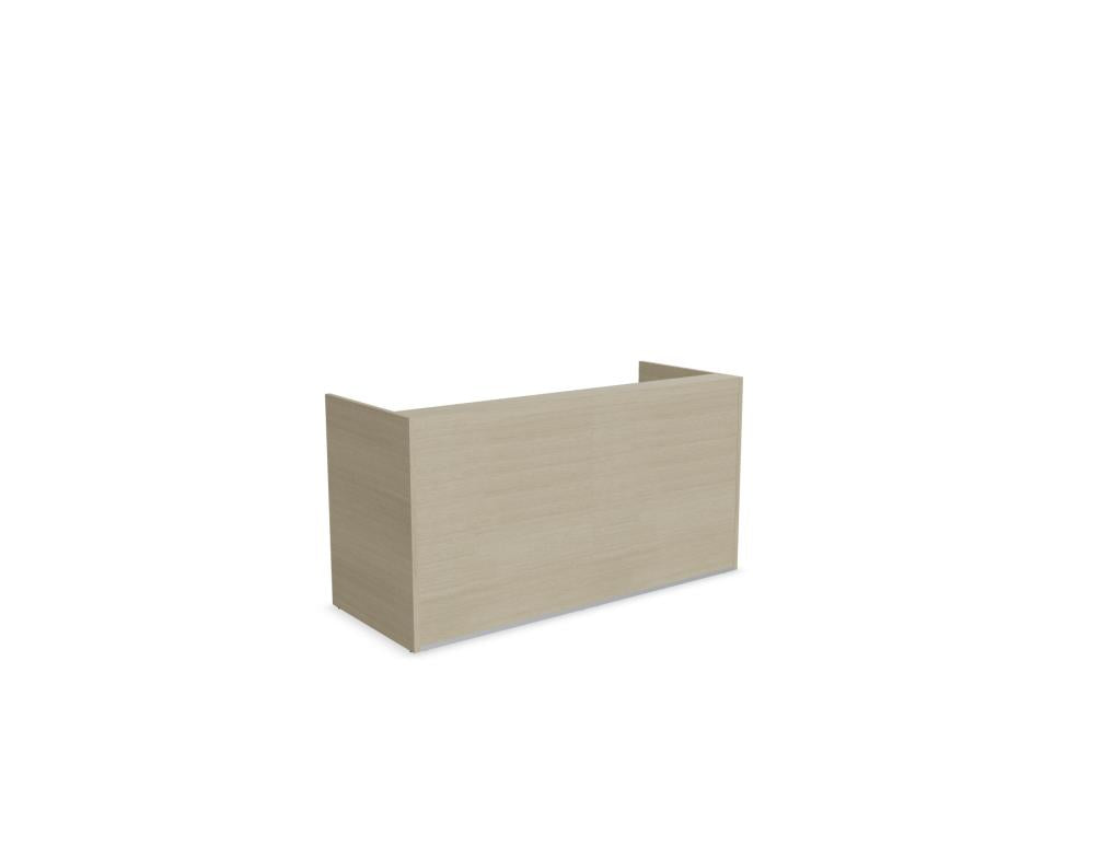 Modulare Empfangstheke Tera TRA118 von Mdd in neutralem Design, inklusive Ablagen und integriertem Arbeitsbereich