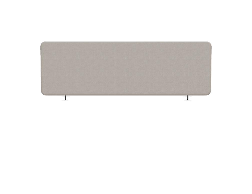 Grünes gepolstertes Paneel Twin für Schreibtische von Mdd, Spanplattenkonstruktion mit Stoffbezug und Dekorleiste, montiert mit Metallhalterung.