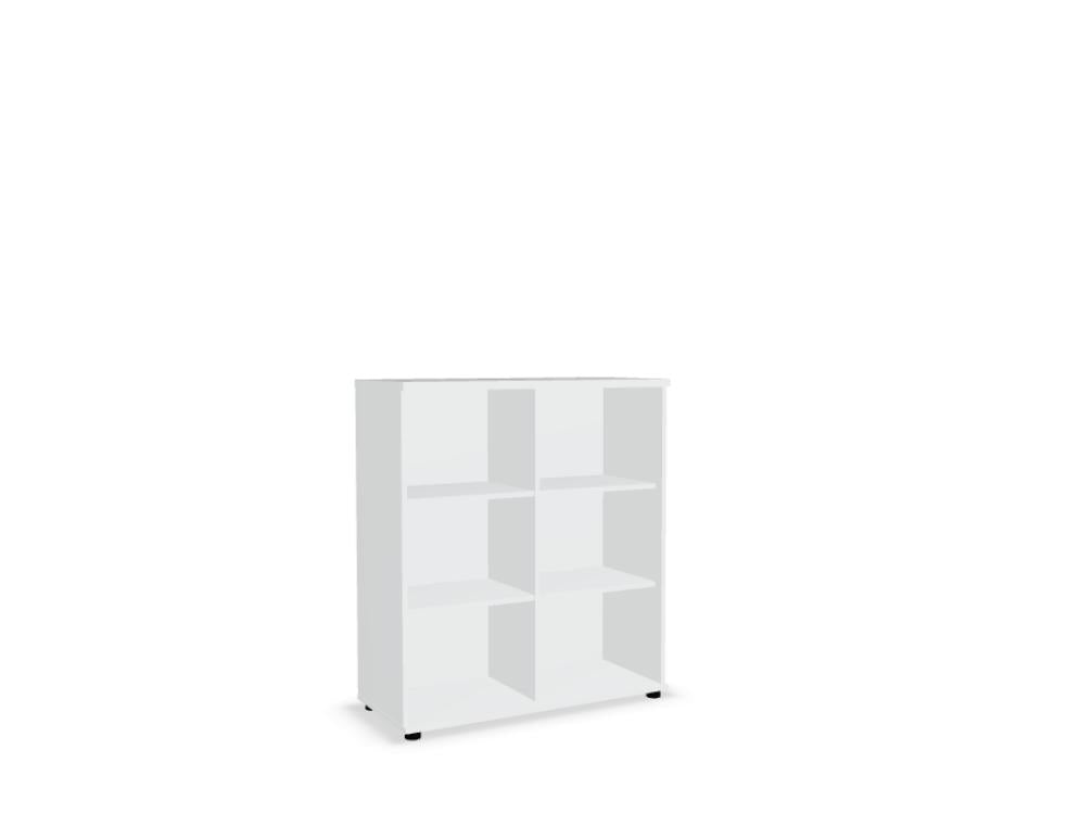 Standregal Standard A3505 von Mdd, elegantes, offenes Regal mit Ablagen in neutralem Finish, geeignet für Wohnzimmer oder Büro, robuste Bauweise