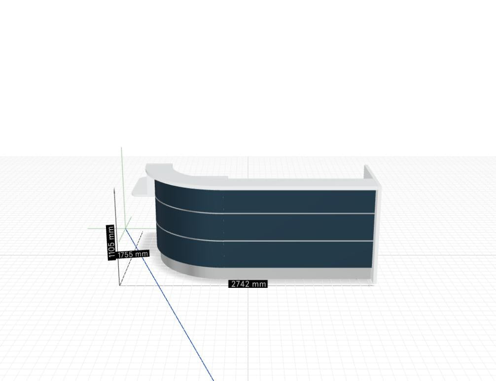 Valde LAV1421L Empfangsdesk von Mdd, modulare Theke in heller Holzoptik mit weißer Front und klarer Linienführung