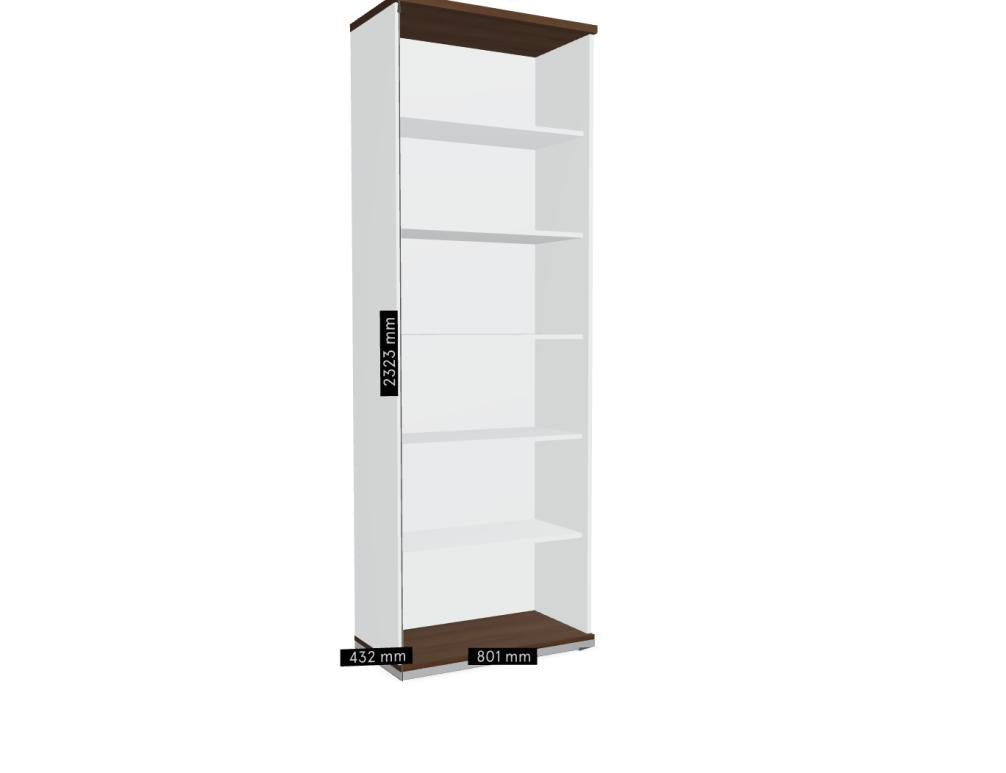 Standard MEA6504 Standregal von Mdd mit offenem Design, mehreren Ablageflächen und modernem Look für Büro oder Wohnbereich