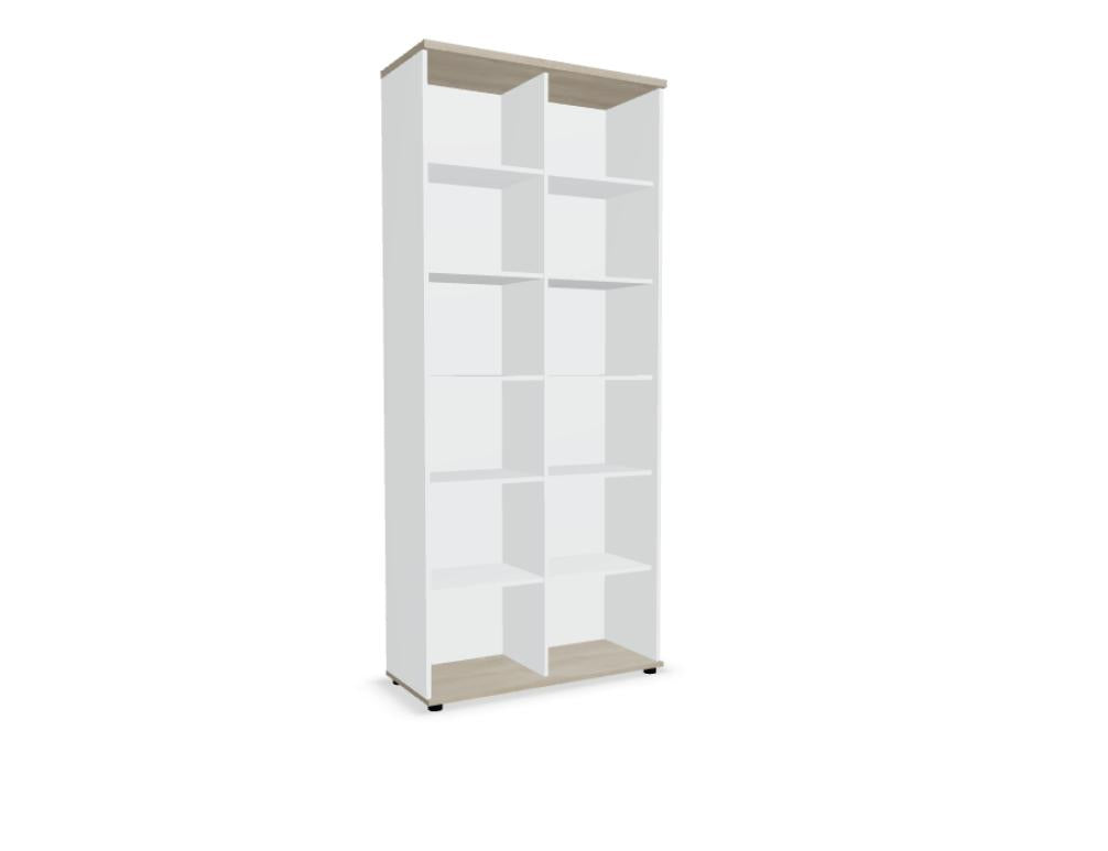 Offenes Mdd Standregal Standard MEA6505 mit mehreren Fächern, ideal für Büro, Akten und dekorative Aufbewahrung.