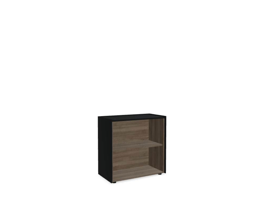 Regal des Viga V26M-Standregals aus Holz mit offener Regalstruktur, rostfreien Metallgestell, vier Böden in heller Holzoptik, geeignet für Wohnzimmer oder Büro