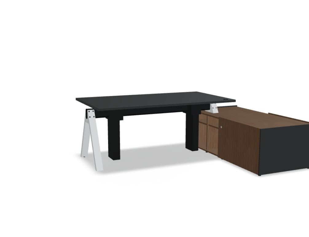Viga V05PR höhenverstellbarer Schreibtisch von Mdd mit modernem Gestell und klarer Tischplatte für ergonomisches Arbeiten