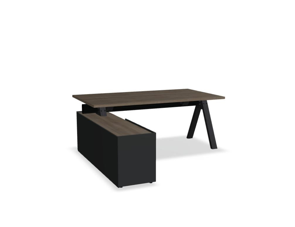 Mdd Viga V03LM Chefschreibtisch mit eleganter Holzplatte und filigranem Gestell für moderne Büro- und Managementräume