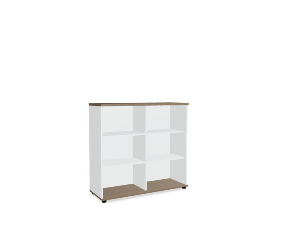 Bild zeigt das Standard A3506K Standregal von Mdd in moderner, minimalistischer Anmutung. Schaltschrägenregal mit offenen Ablagen, helle Holzoptik und schlanke Metallrahmen, geeignet für Wohnzimmer oder Büro.