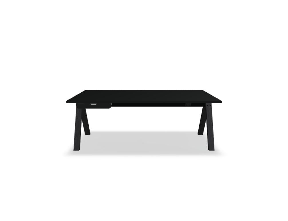 Viga V02M Schreibtisch von Mdd mit heller Holzplatte, schwarzem Gestell und kompaktem Stauraum für moderne Büros