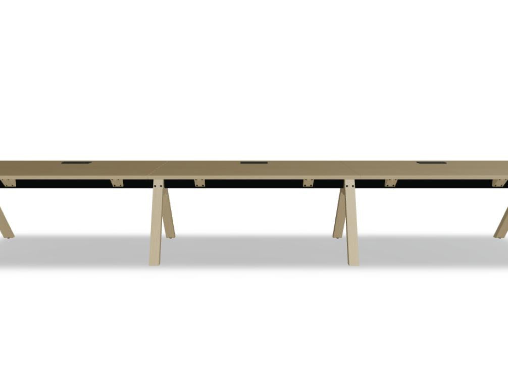 Viga V16E3 Schreibtisch aus Holz mit klarer Linienführung, großzügiger Arbeitsfläche, schwarzer Metallgestell-Basis und moderner, schlichter Ästhetik – ideal für effizientes Arbeiten.