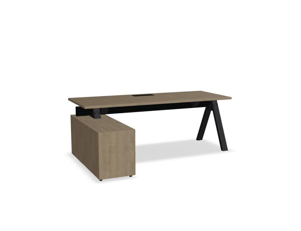 Viga V203LM - Schreibtisch mit Managerschrank in Dunkle Walnuss präsentiert im Onlineshop von KAQTU Design AG. Schreibtisch ist von Mdd