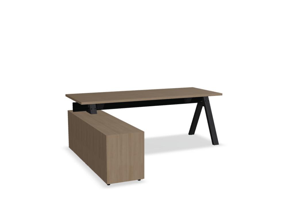 Viga V204LM - Schreibtisch mit Managerschrank in Dunkle Walnuss präsentiert im Onlineshop von KAQTU Design AG. Schreibtisch ist von Mdd