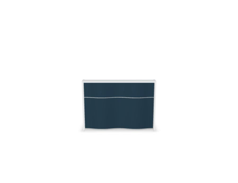 Empfangstheke Wave LUV13 mit organischer Front, modernes Design, helle Farben, ergonomic Arbeitsplatz, hochwertiges Desk-Element aus der Serie MDD, Kategorie Empfangsdesk