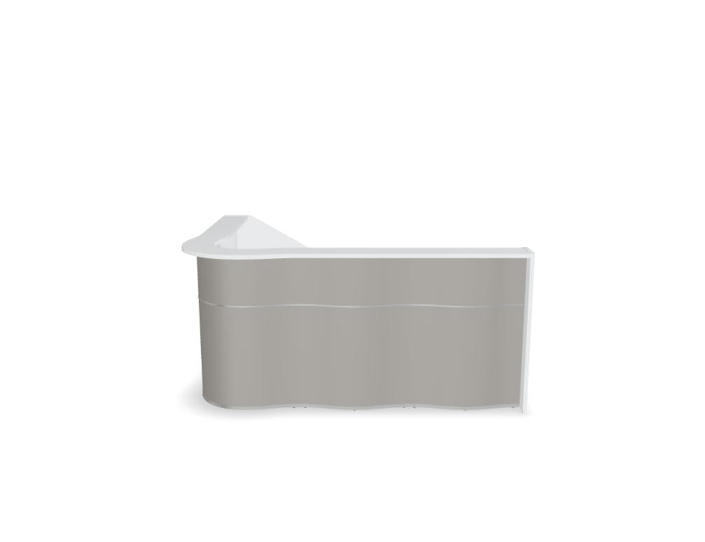 Empfangstheke Wave LUV44 mit organischer Front, modern geformt und helles, einladendes Design aus der Kategorie Empfangsdesk von MDD