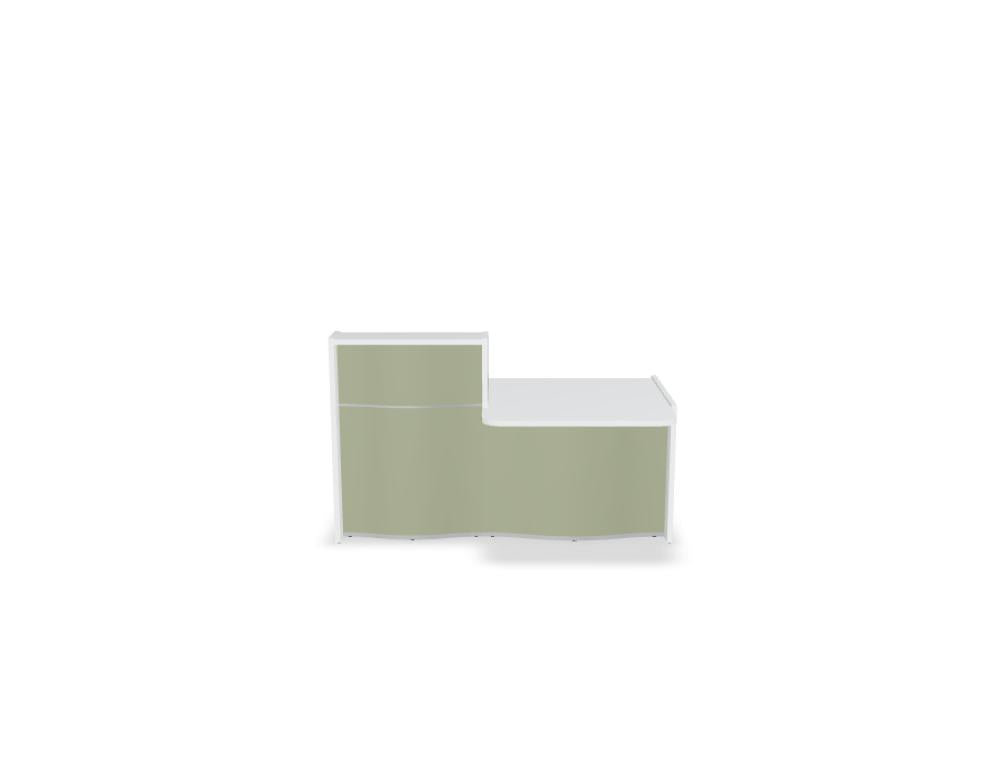 Empfangstheke Wave LUV27L mit organischer Front, modern gestaltete Desk-Lösung für Wartebereiche, hochwertige Verarbeitung aus der MDD-Kollektion