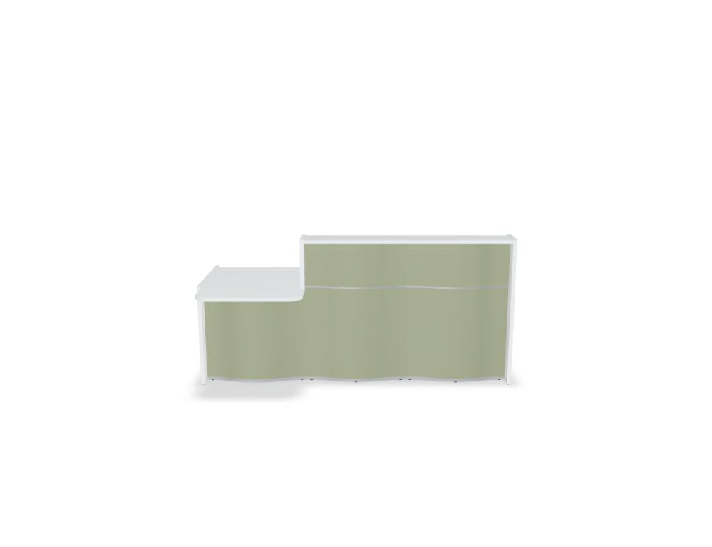 Empfangstheke Wave LUV291P mit organischer Front, elegantes Design und zeitloser Look für moderne Empfangsbereiche
