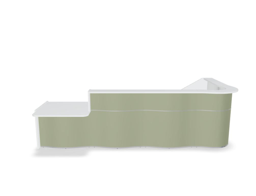 Empfangstheke Wave LUV48P mit organischer Front, modern gestaltete Desk-Lösung aus der Kategorie Empfangsdesk von MDD in neutraler Farbgebung