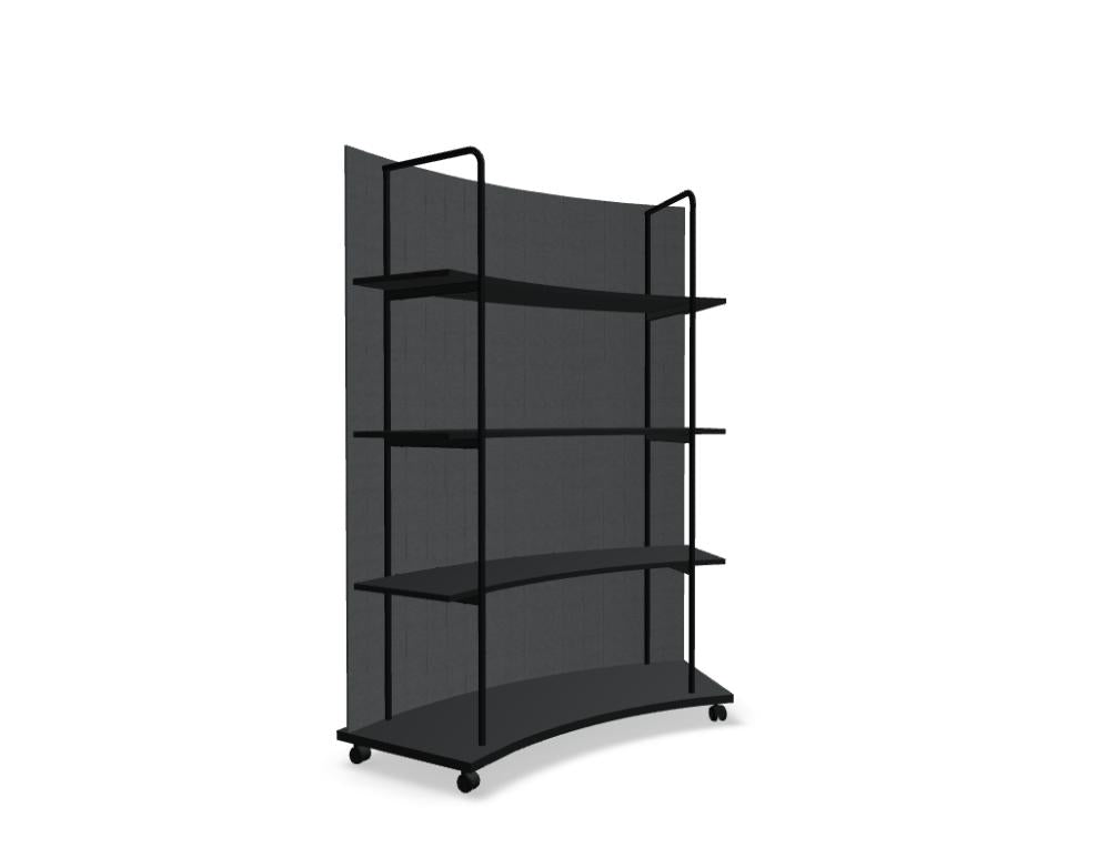 Bild zeigt das Standregal Tanca TC03 von Mdd in moderner, heller Holzoptik mit freiem Regalaufbau, stabilen Metallstangen und offenem Design für praktische Aufbewahrung