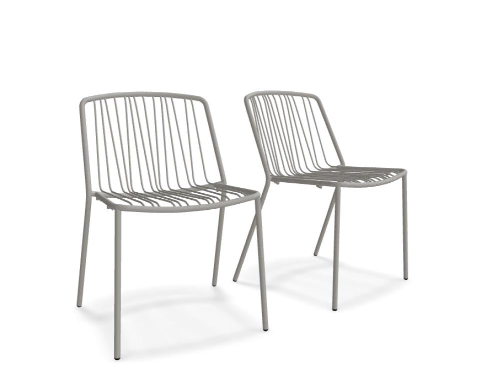 Bris BRS01 Gartenstuhl von Mdd im 2er-Set mit modernem Design, schmalen Beinen und geformter Sitzschale für draußen