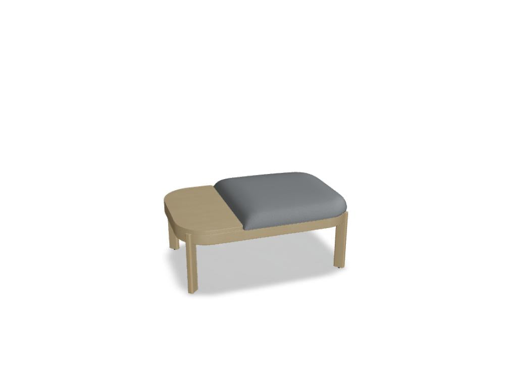 Bild der Ramp RMP151-Sitzbank der Marke Mdd: Eine zeitlose, gepolsterte Bank in neutralem Ton mit schlankem Metallrahmen, ideal als elegante Sitzgelegenheit im Wohnzimmer oder Flur.