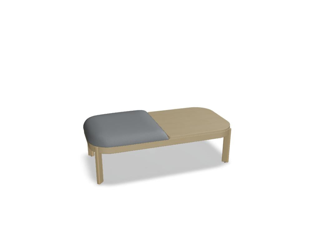 Sitzbank Ramp RMP221 von MDD in dunklem Holzfinish, schlankes Metallgestell, kompakte Bank mit klarer Linienführung – ideal fürs Wohnzimmer oder Flur