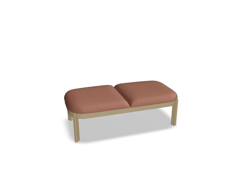Sitzbank Ramp RMP231 von Mdd in warmem Holzton, schlankes Gestell, bequem gepolstert, ideal für Küchen- oder Wohnzimmer-Ecke