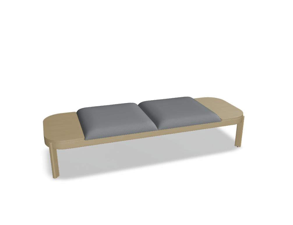 Bild zeigt eine moderne, dunkle Bank Ramp RMP311 aus der Kategorie Sitzbank von MDD, gefertigt in eleganter Holz-Optik mit robusten Metallbeinen, ideal für Wohnzimmer oder Flur