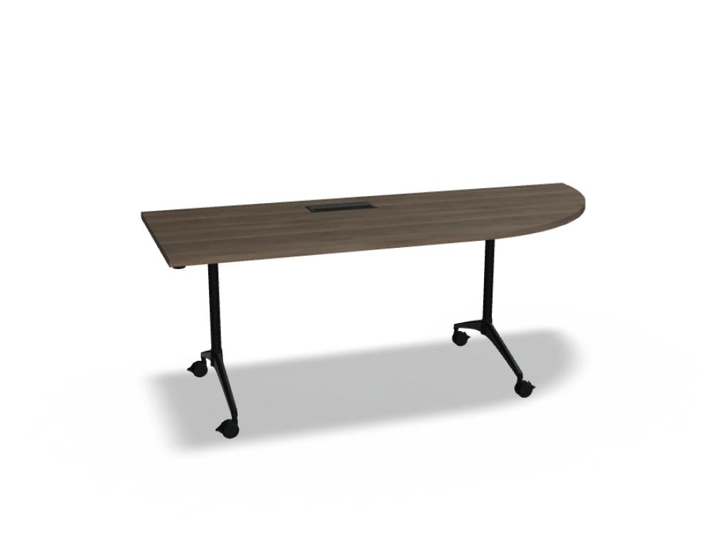 Hochwertiger Revi RV10 Klapptisch als Konferenztisch, helles Holzfinish, kompakte Arbeitsfläche, robuste Edelstahlbeine, ideal für flexible Besprechungen