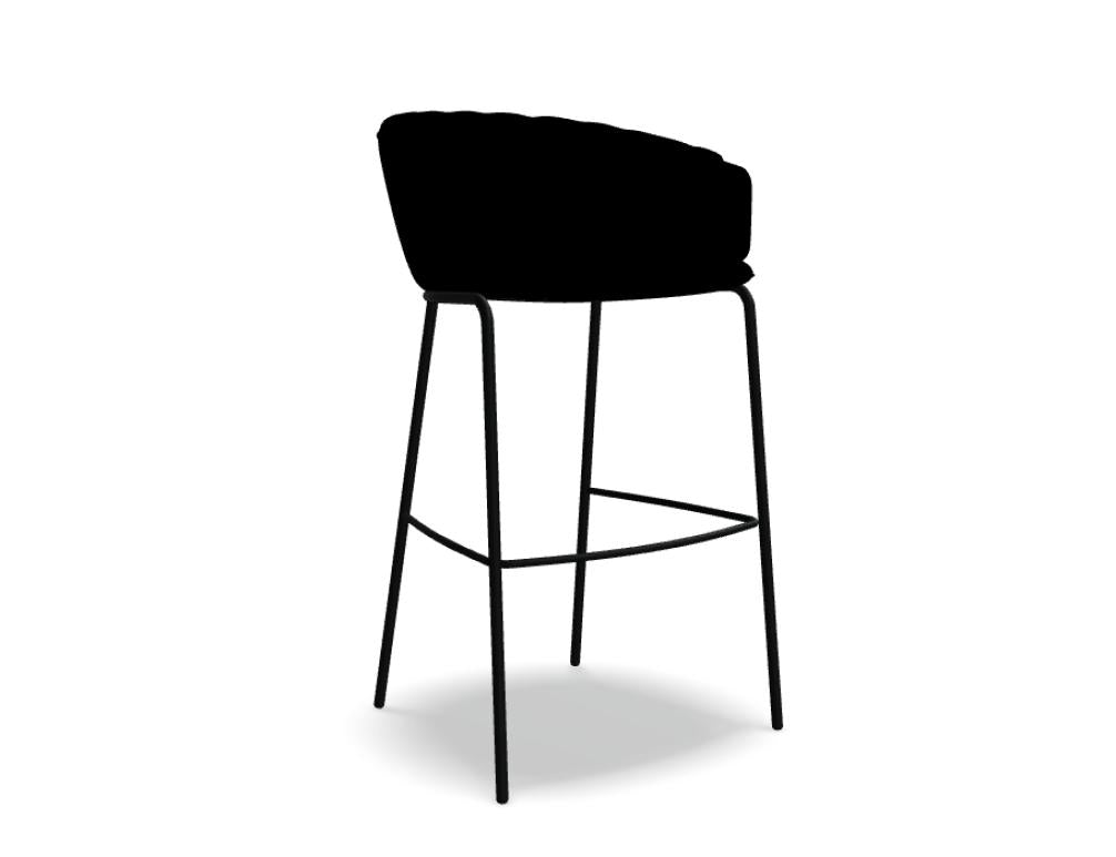 Mdd Collar CL3P8 Barhocker mit gepolsterter Sitzschale, schlankem Gestell und modernem Design für Büro- und Loungebereiche