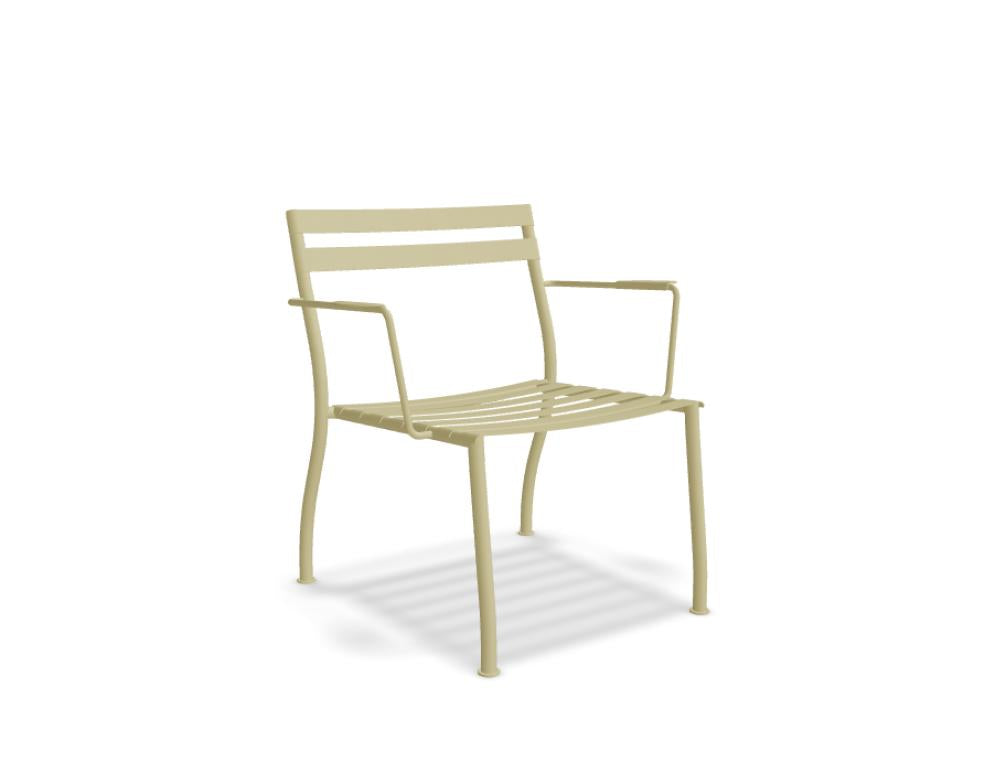 Outdoor-Sessel Flaner FLR08 von Mdd, moderner Lounge-Sessel mit leicht gepolstertem Sitz, robustem Metallgestell und wetterfestem Bezug – ideal für Balkon oder Garten