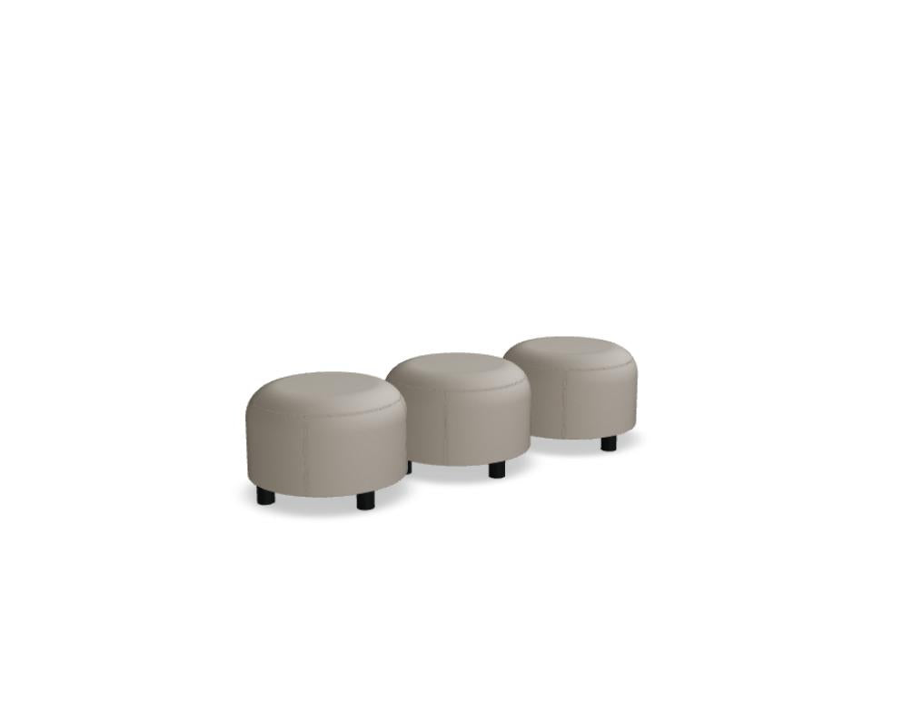 Modularer Pouf-Dreier-Satz DTSU02 von MDD: flexible, gepolsterte Quadrate in neutralen Farbtönen, ideal zum Sitzen oder als effizientes Ottoman-System