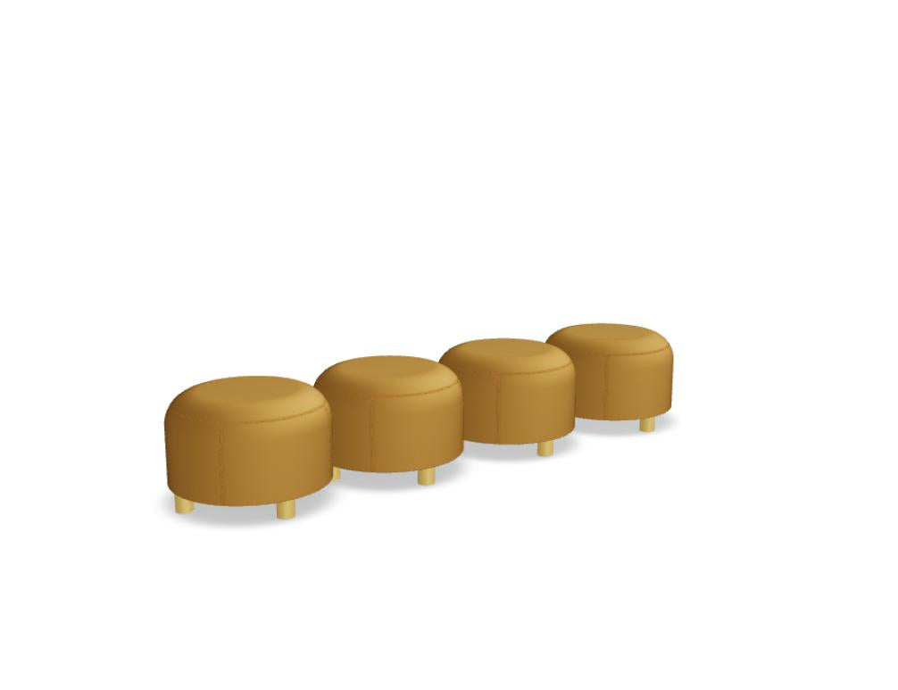Modulares Pouf-System Dots DTSU03 von MDD, flexibel stapelbar, silbern-helles Stoffdesign, eignet sich als Sitz- oder Fußstütze im Wohnzimmer