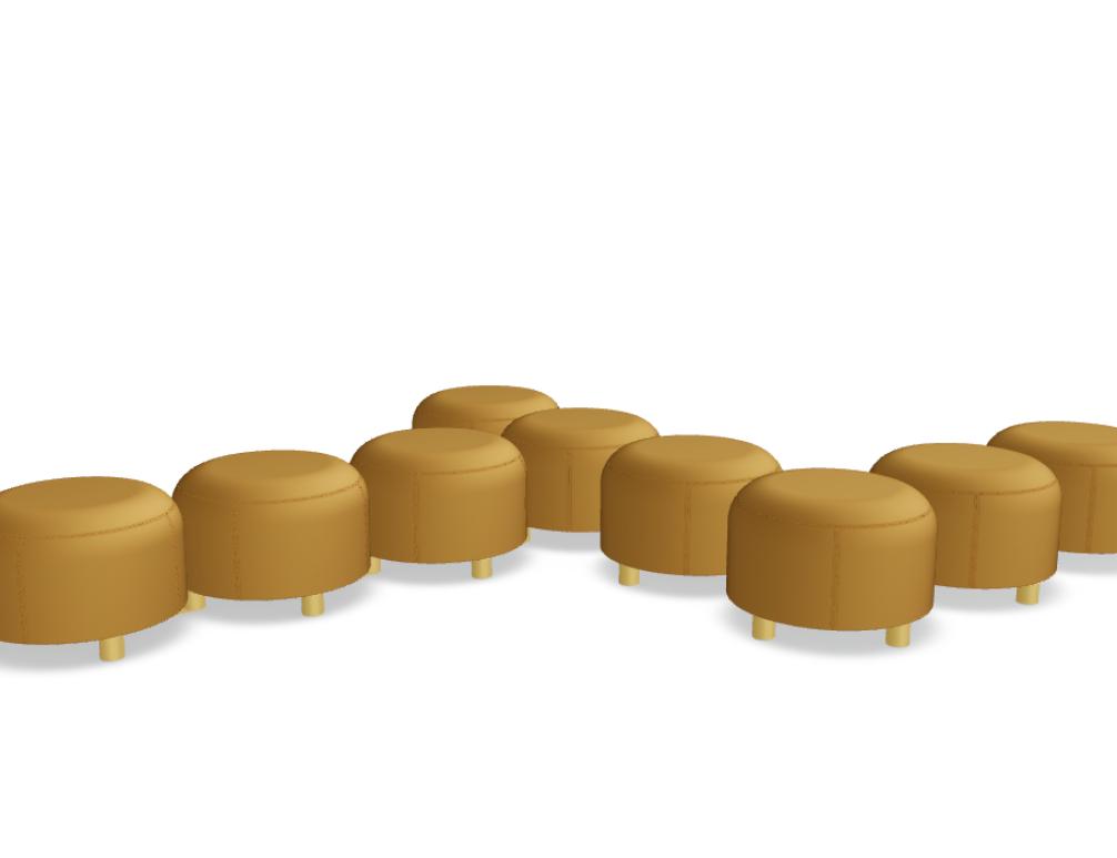 Modularer Pouf von Mdd, Teil des Dots DTSU05 Systems; gepolsterte, quadratische Pouf-Module in neutralem Stoff, vielseitig stapelbar und ideal als zusätzliche Sitz- oder Fußauflage