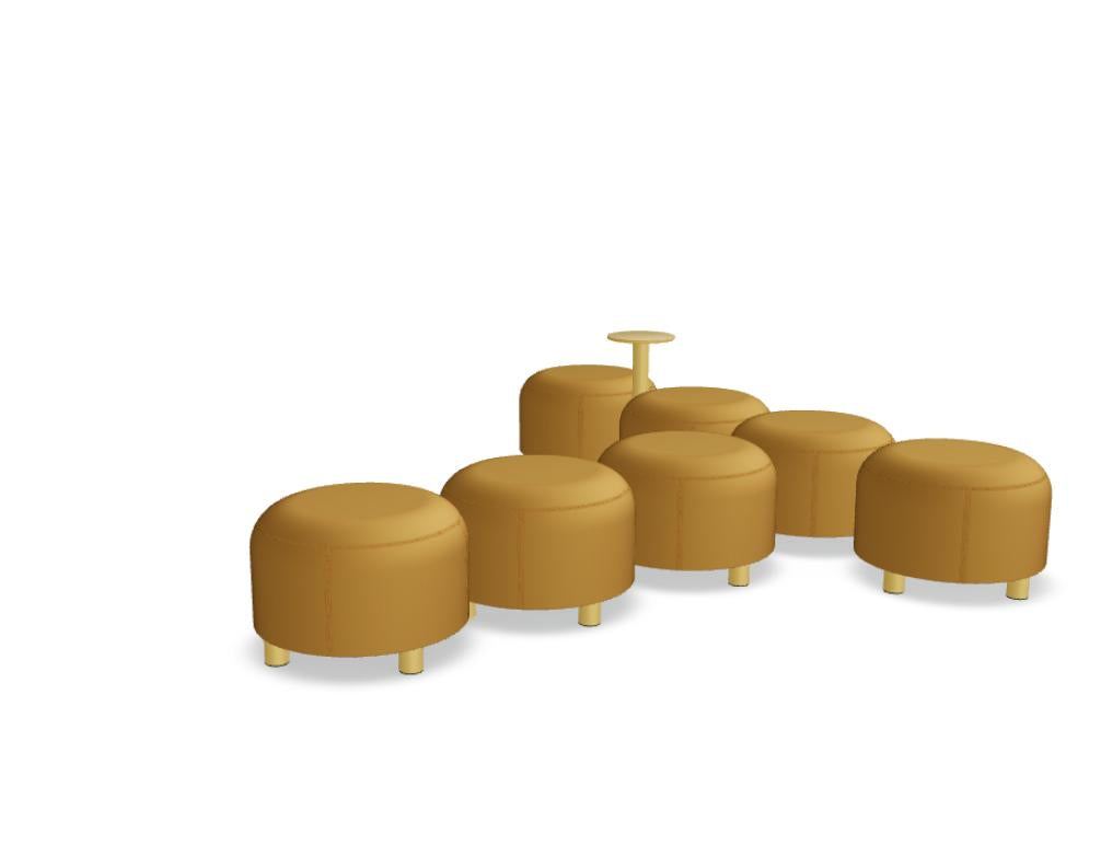 Modularer Pouf aus der Dots DTSU10 Serie von MDD, geformt aus runden Zwischenhockern, flexibel kombinierbar zu vielfältigen Sitz- und Stellmöglichkeiten.