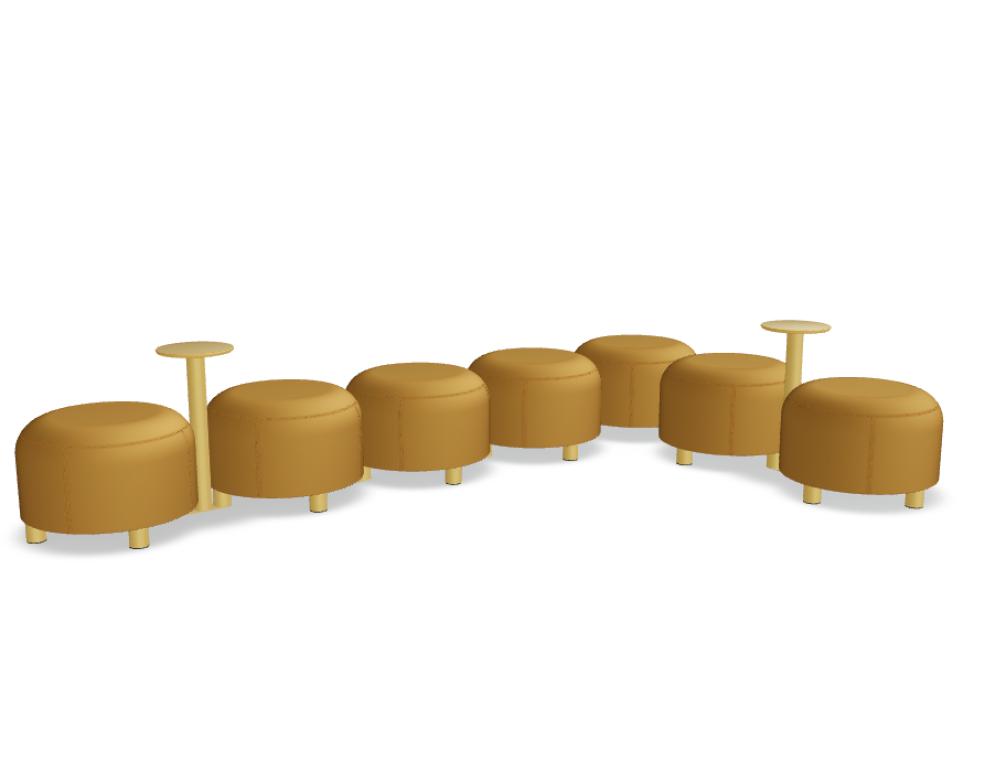 Modulares Pouf-System Dots DTSU12 von MDD in hellgrauer Stoffoptik, individuell kombinierbar, stylisches, zeitloses Wohnzimmer-Statement.