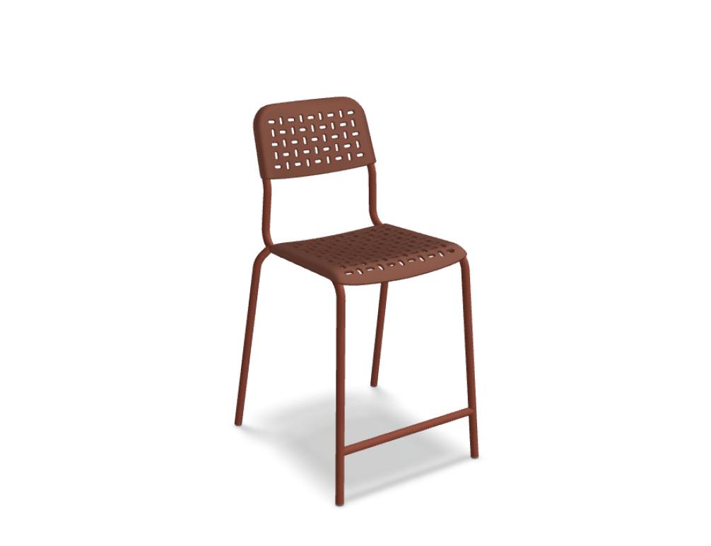 Outdoor-Barhocker Tube TU02 von MDD mit schlankem Metallgestell und moderner Sitzschale für Terrasse oder Lounge