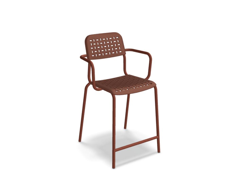 Mdd Tube TU02P Outdoor-Barhocker mit gepolstertem Sitz, schlankem Kufengestell und moderner Form für Terrasse oder Barbereich