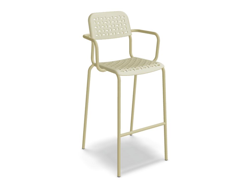 Mdd Tube TU03P Outdoor-Barhocker mit schlankem Gestell und runder Sitzfläche für stilvolle Terrassenbereiche