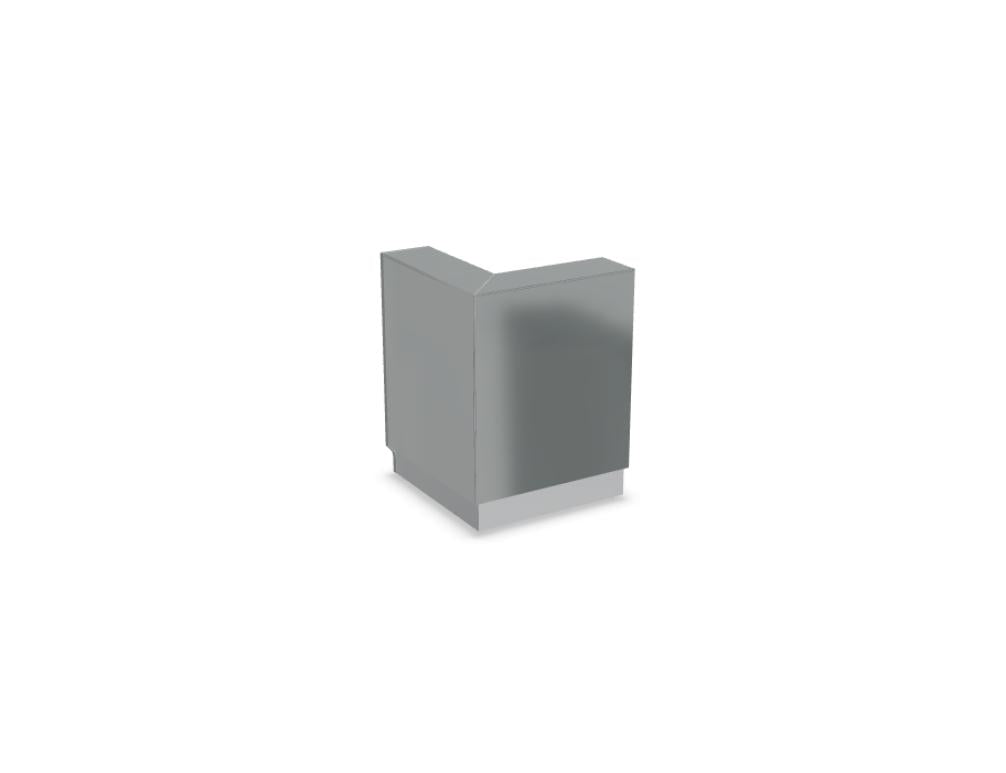 Bild zeigt den Linea LIN3P Empfangsdesk von MDD in moderner, puristischer Gestaltung mit heller Arbeitsfläche und integrierter Abstellfläche; ideal für Eingangsbereiche und Rezeption.