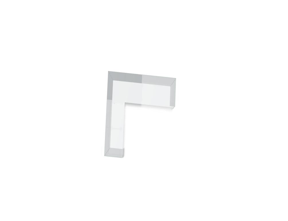 Bild eines modernen Empfangsdesks Linea LIN6S2 von MDD, elegantes Frontfinish, saubere Linien, integrierte Arbeitsfläche und Markenlogo sichtbar