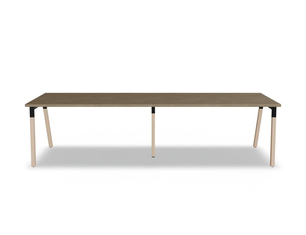 Schicker Ogi W BOW24E2 Schreibtisch von MDD, Holzstruktur in heller Natur, schlankes Design, großzügige Arbeitsfläche und moderne Linienführung