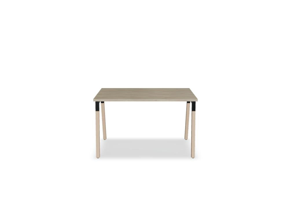 Schreibtisch Ogi W BOW22, eleganter heller Schreibtisch aus der Mdd Kollektion, modernes Holzdesign, kompakte Arbeitsfläche, stabile Metallbeine, ideal für Home-Office
