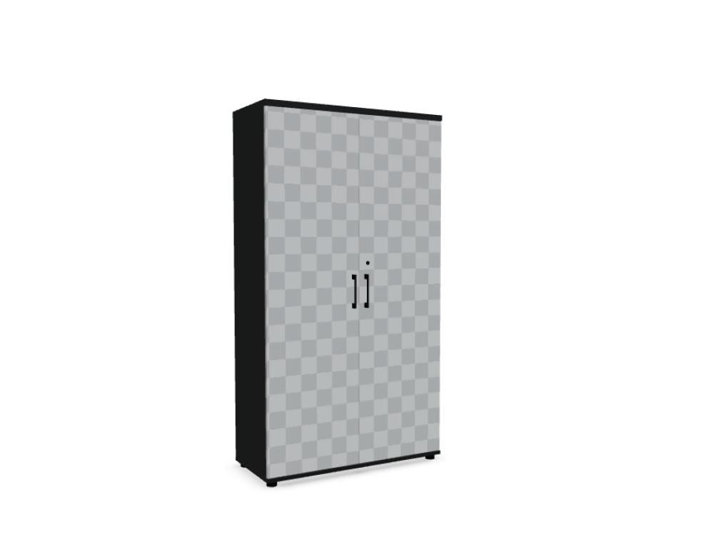Büroschrank Standard von Mdd in Weiss Pastell mit Front in Eiche Natur, Melaminplatte mit ABS-Umleimer, Aluminium-Griff und Patentschloss.