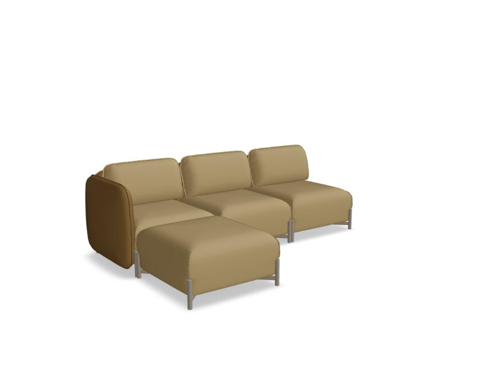 Sofa Linka LKS07P links in dezentem Wollton, modernes L-Sofa-Design, linker Eckteil mit breitem Sitz, schlanke Armlehnen, klare Linien, zeitlos-elegant für Wohnzimmer