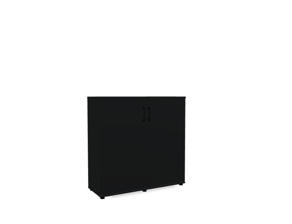 Standard MEA3106 Büroschrank von Mdd in dezenter Holzausführung, elegantes Design, zwei Türen, genügend Stauraum für Büromaterial und Ordner, geeignet für moderne Büroeinrichtungen.