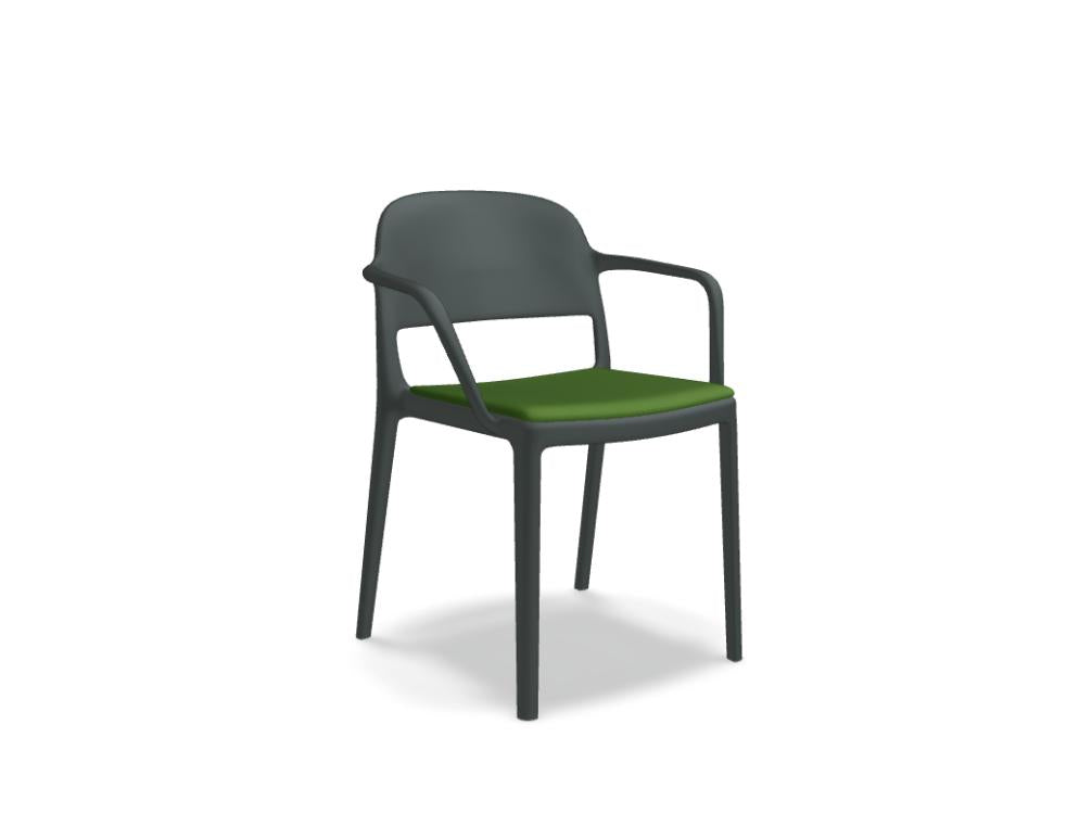 Sitzmöbel Blendy BNDTS02 – niedriger, gepolsterter Gartenstuhl von Mdd, robustes Gestell, weich gepolsterte Sitzfläche, helle Farben, ideal für Terrasse und Garten, komfortabeles Design