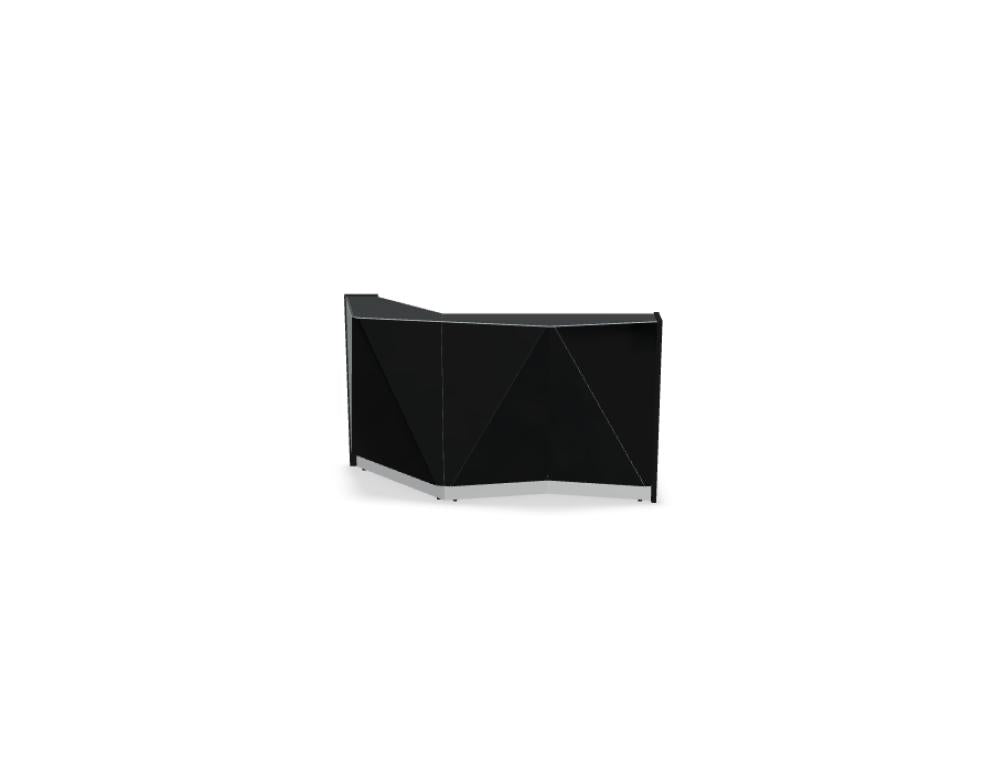 Modulare Empfangstheke ALP04P von MDD in heller Eiche mit glatten Oberflächen, integrierter Arbeitsfläche, stromsparender Aufbaukante und praxisnahem Desk-Konzept