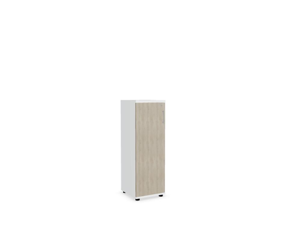 Büroschrank Standard von Mdd in Weiss Pastell mit Front in Eiche Natur, Melaminplatte mit ABS-Umleimer, Aluminium-Griff und Patentschloss.