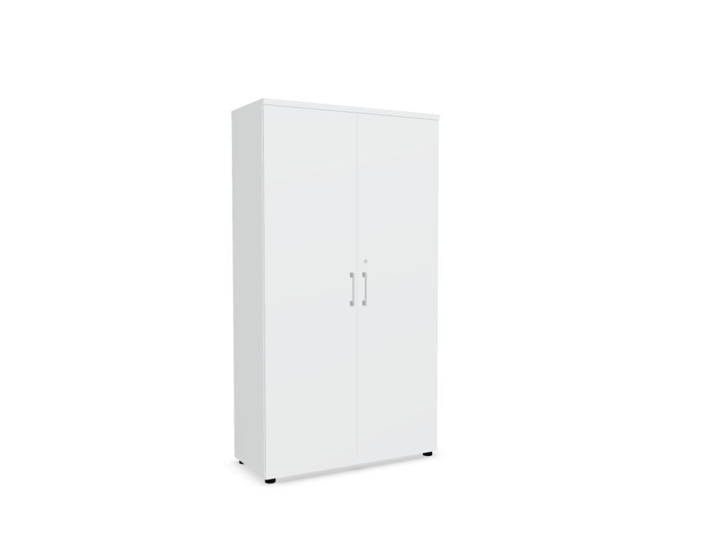Büroschrank Standard von Mdd in Weiss Pastell mit Front in Eiche Natur, Melaminplatte mit ABS-Umleimer, Aluminium-Griff und Patentschloss.